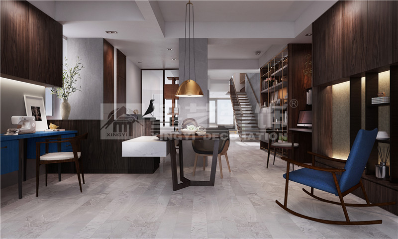 金源一品550平現(xiàn)代簡(jiǎn)約書(shū)房裝修設(shè)計(jì)效果圖