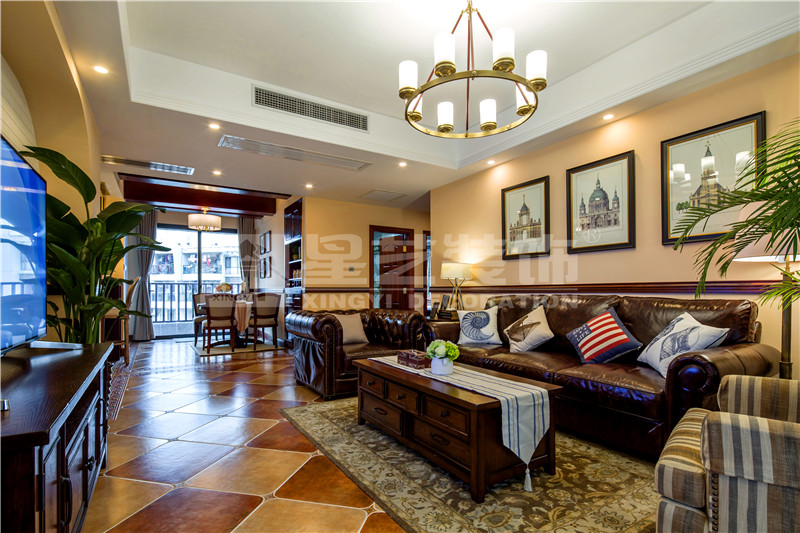 海華東盟公館138平客廳裝修實景圖