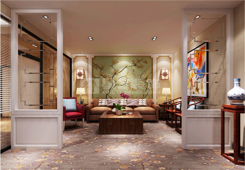 青秀萬達西110平辦公室會客區(qū)裝修設(shè)計效果圖