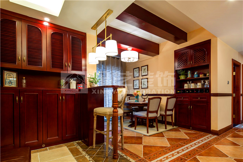 海華東盟公館138平玄關吧臺裝修實景圖