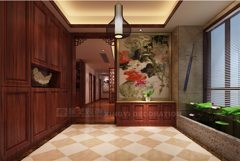 盛天東郡210平玄關裝修效果圖