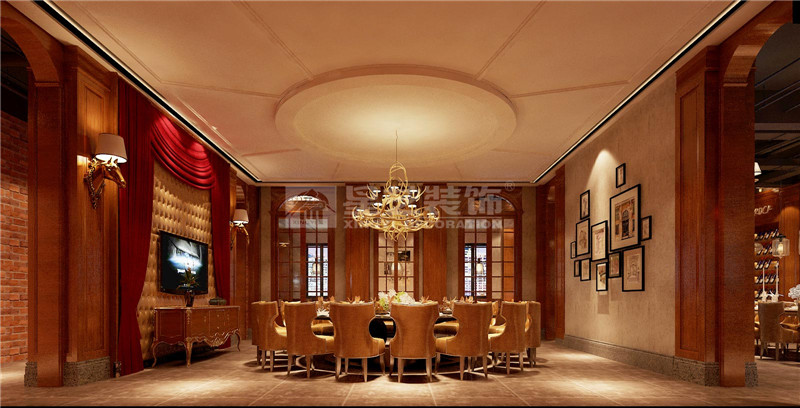 東盟慧谷西餐廳300平用餐區(qū)裝修設計效果圖