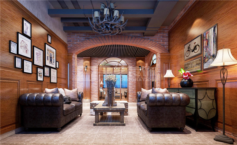 東盟慧谷西餐廳300平會客區(qū)裝修設計效果圖