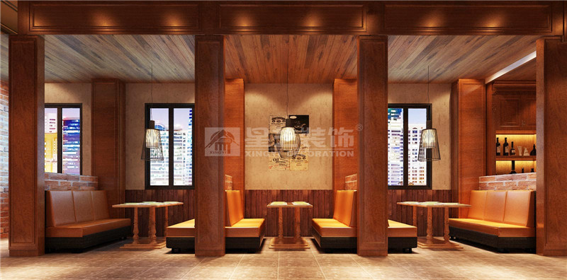 東盟慧谷西餐廳300平用餐區(qū)裝修設計效果圖