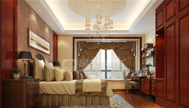 華凱逸悅豪庭400平歐式風格臥室裝修效果圖