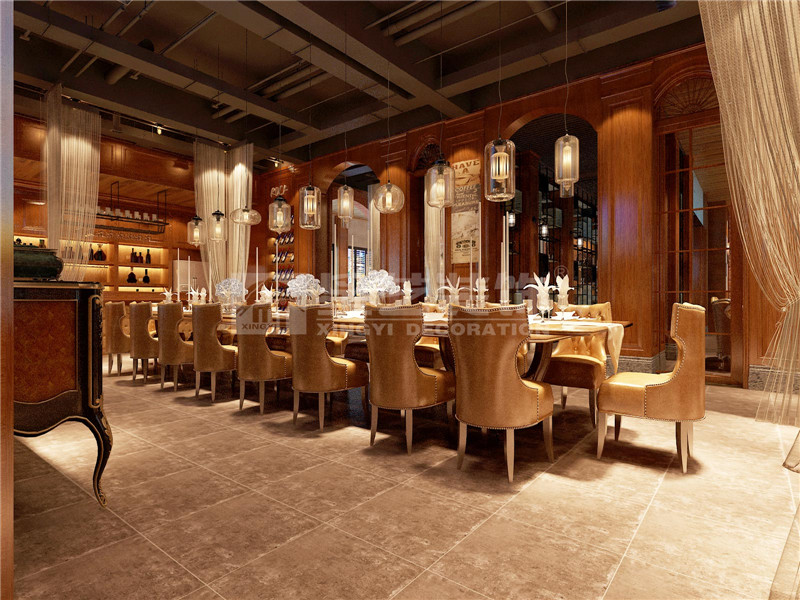 東盟慧谷西餐廳300平用餐區(qū)裝修設計效果圖