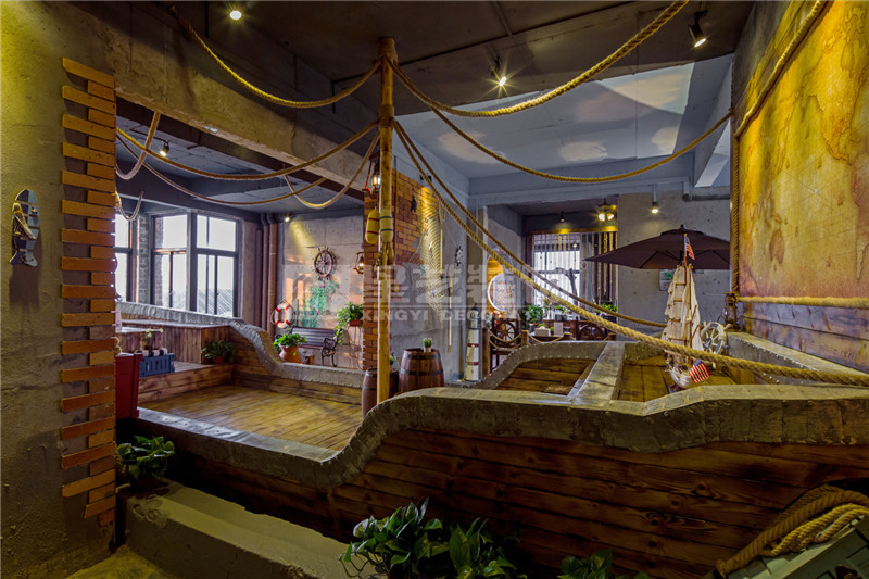 漢軍五象一號空中體驗館160平船體區(qū)裝修設(shè)計實景圖