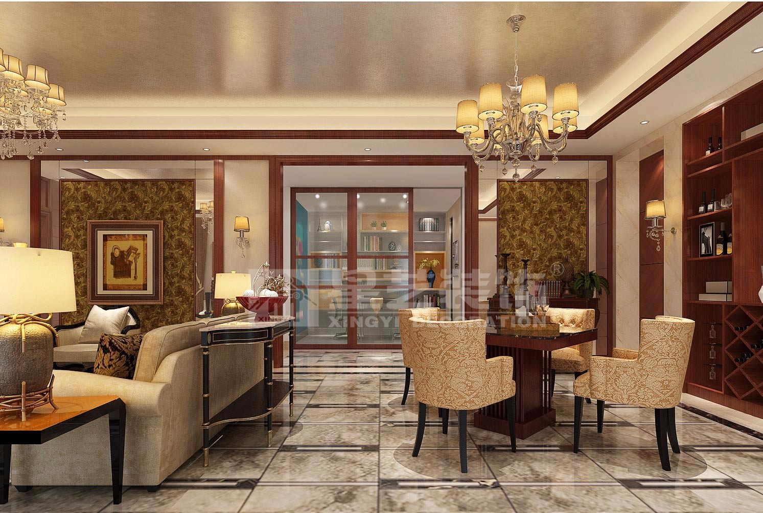 青秀萬達(dá)會所200平餐廳裝修設(shè)計效果圖