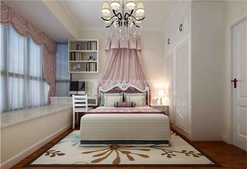 雍景灣140平簡(jiǎn)歐風(fēng)格女孩房裝修效果圖