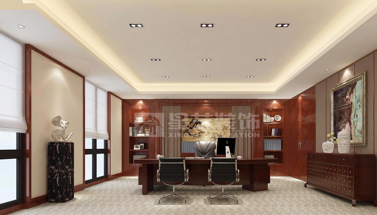 青秀萬達(dá)會所200平辦公室裝修設(shè)計效果圖