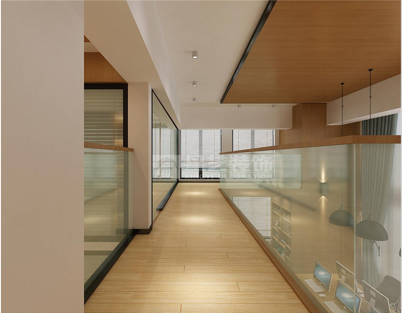 青秀萬達(dá)銀座300平辦公室過道修設(shè)計效果圖