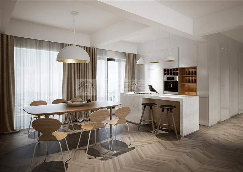 瑞和家園160平現(xiàn)代風(fēng)格餐廳裝修效果圖