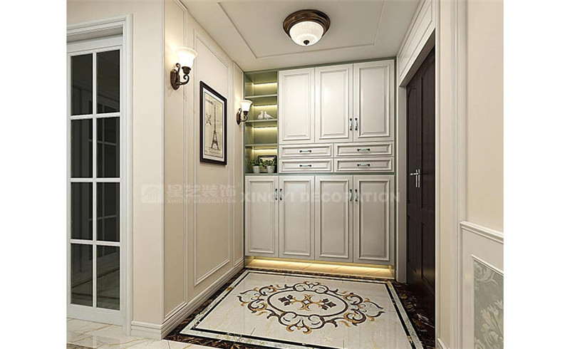 南湖名都120平美式風格入戶裝修效果圖