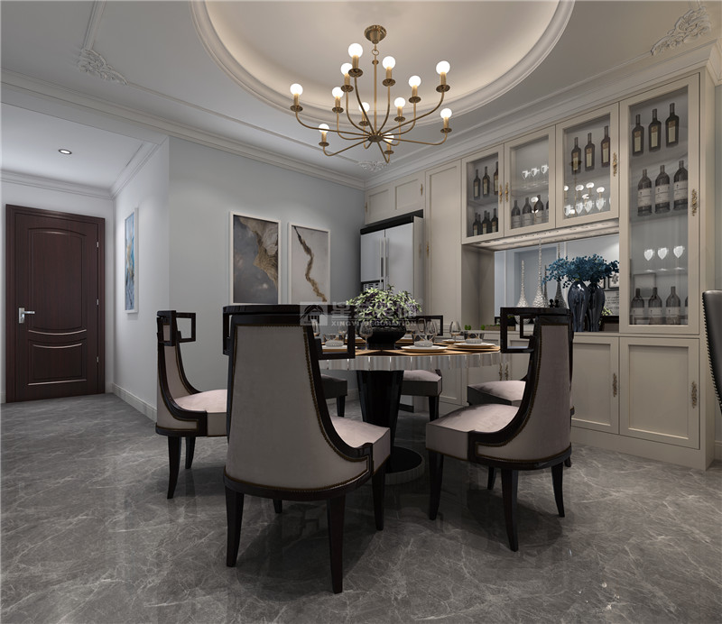 龍基傳媒星城120平現代風格餐廳裝修效果圖