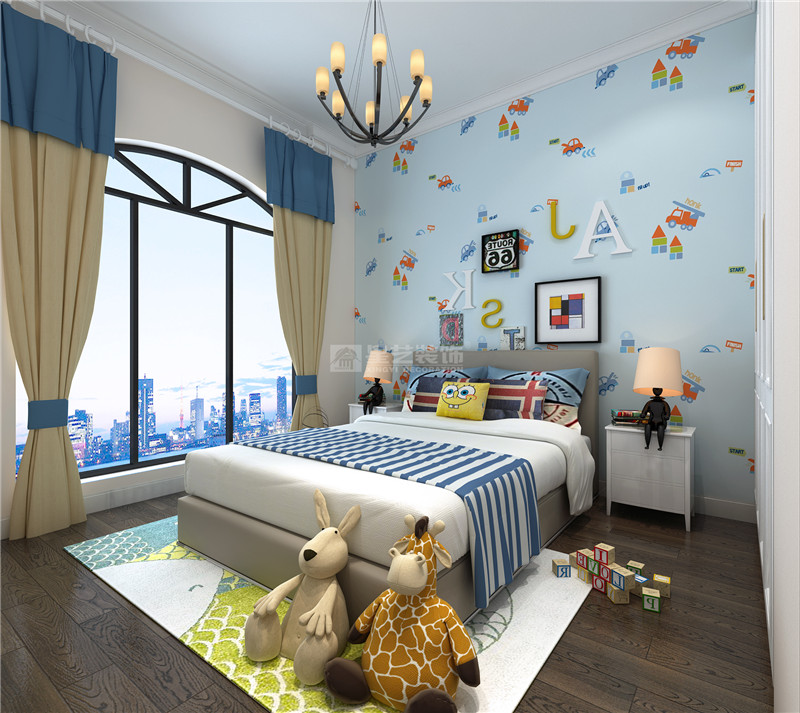 龍基傳媒星城120平現代風格次臥裝修效果圖