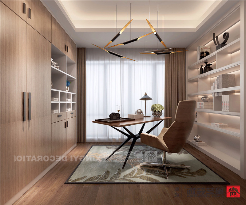 霖峰壹號(hào)128平書(shū)房裝修效果圖