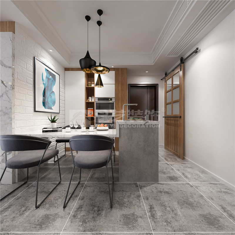 瀾灣九里134平吧臺(tái)裝修效果圖