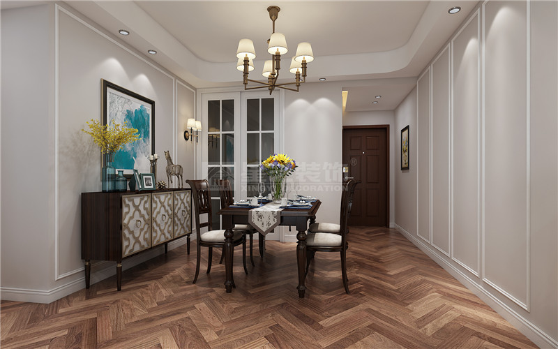 天譽花園89平餐廳裝修效果圖