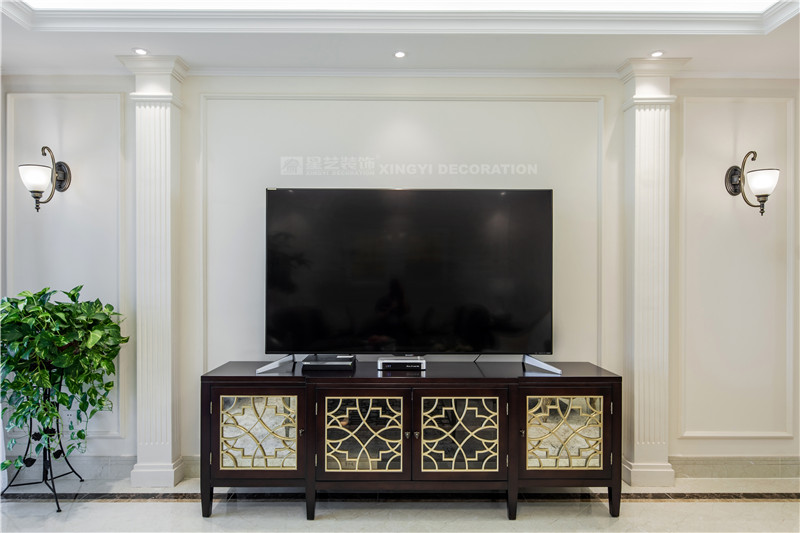 金源一品210平電視墻裝修實景圖