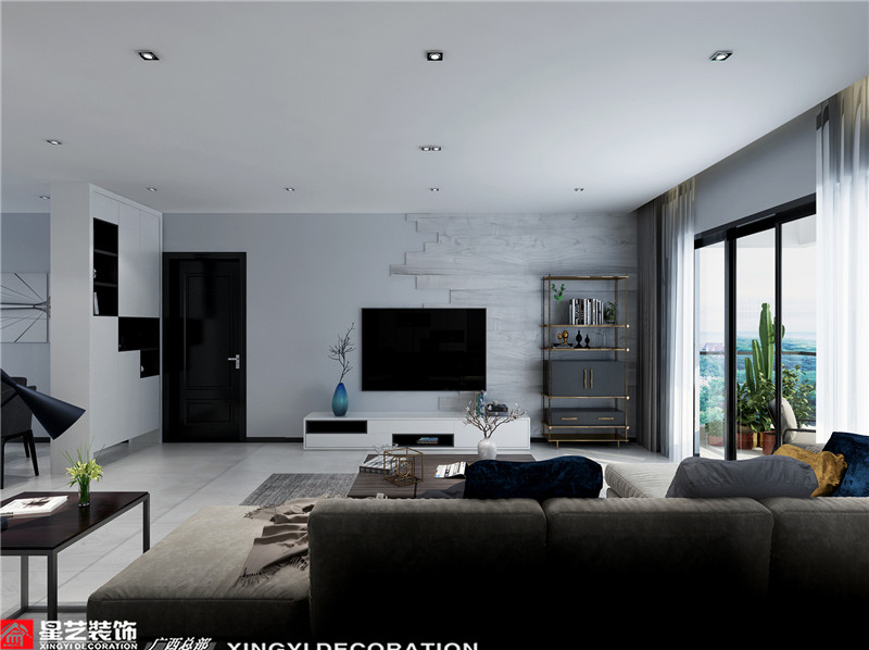 綠地中央廣場(chǎng)140平客廳裝修效果圖