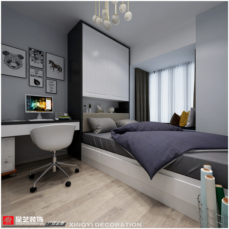 綠地中央廣場(chǎng)140平臥室裝修效果圖