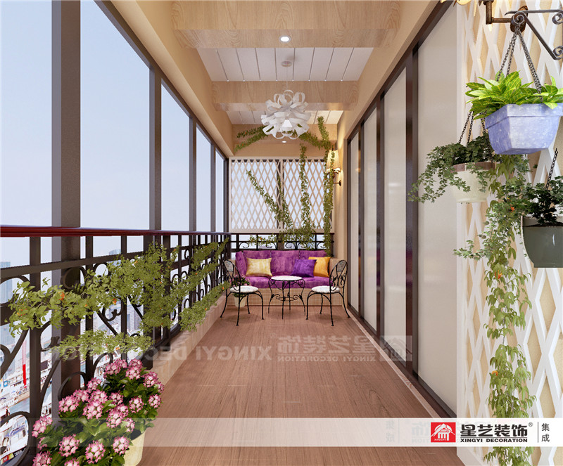 綠地中央廣場142平陽臺(tái)裝修效果圖