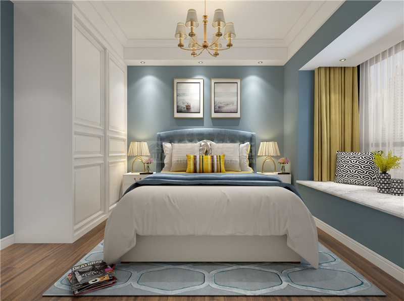 綠地中央廣場(chǎng)143平臥室裝修效果圖