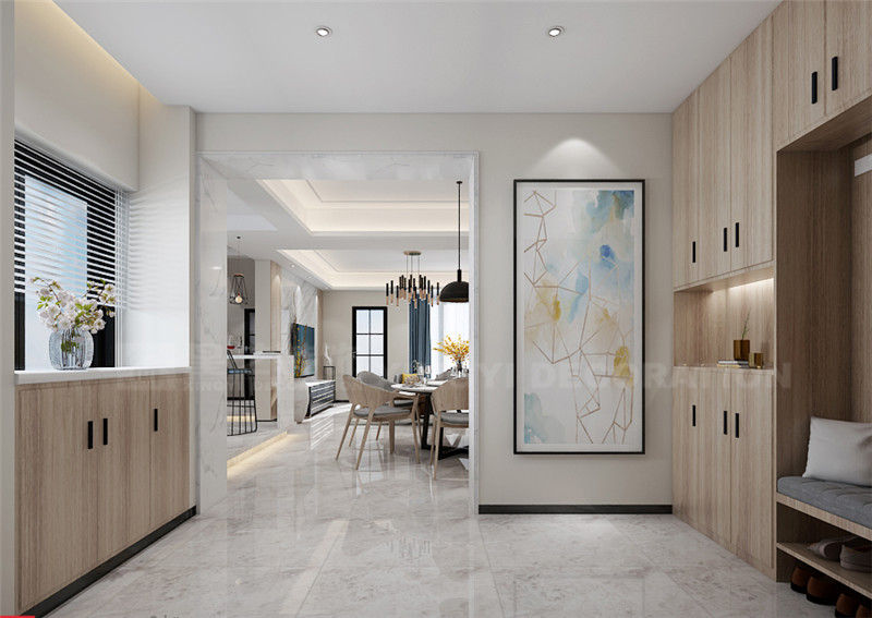 恒大蘋果園262平入戶玄關裝修效果圖