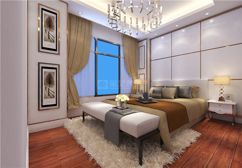 綠地國(guó)際花都128平臥室裝修效果圖