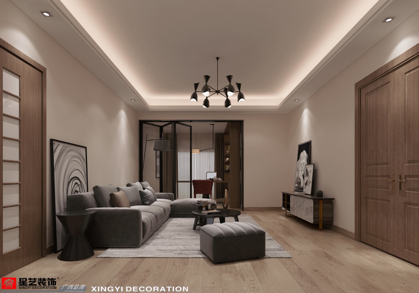 江南華 府290平二樓起居室裝修效果圖