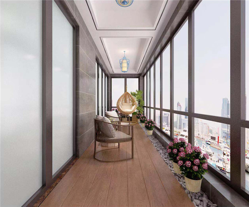 萬(wàn)達(dá)茂154平陽(yáng)臺(tái)裝修效果圖