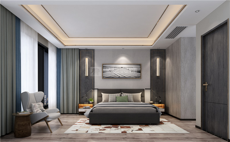 華發(fā)國(guó)賓壹號(hào) 140平主臥裝修效果圖