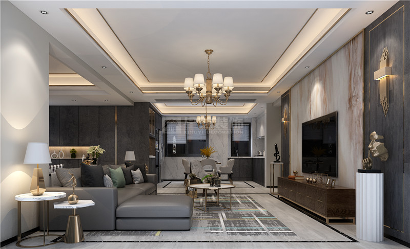 華發(fā)國(guó)賓壹號(hào) 140平客廳裝修效果圖