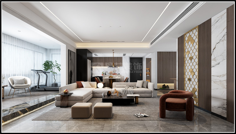 霖峰壹號162平客廳裝修效果圖