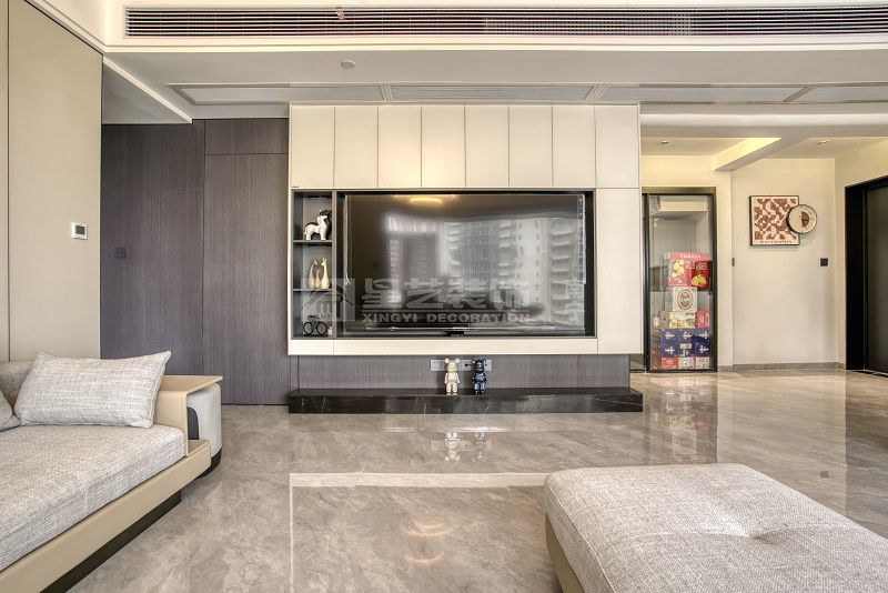 華潤西園149平現(xiàn)代風(fēng)格客廳裝修實(shí)景