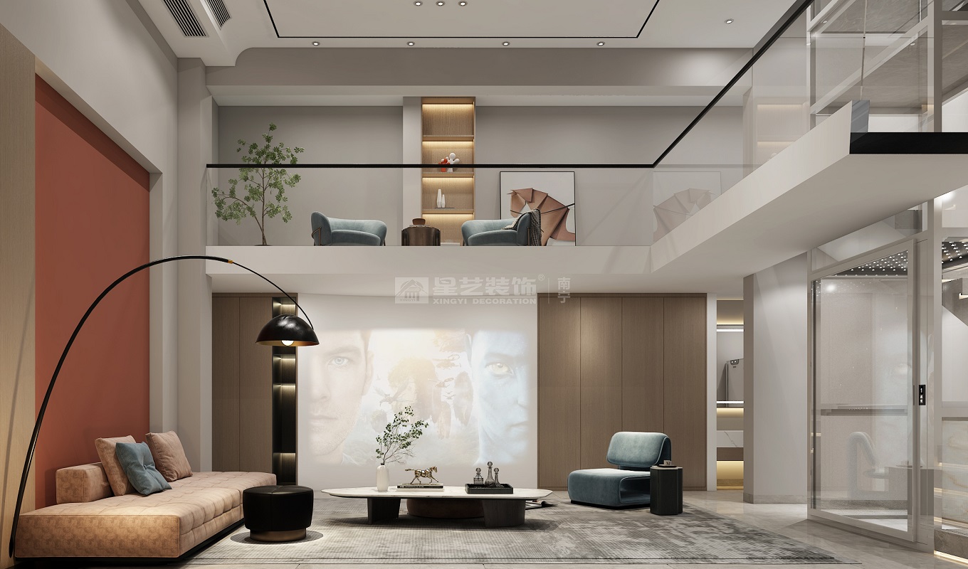 江南院子280平現(xiàn)代風格客廳裝修效果圖