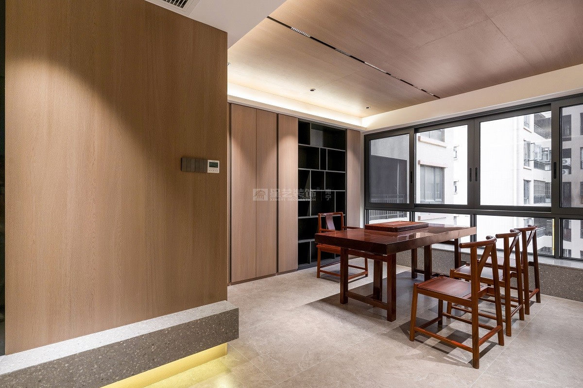 碧貴園230平現(xiàn)代風格茶室書房裝修實景