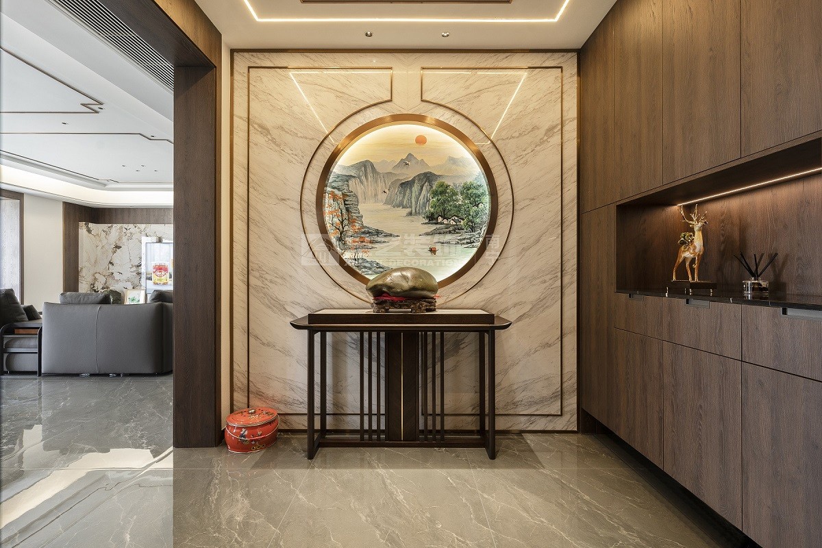春江明月270平新中式玄關裝修實景