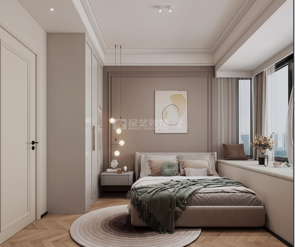 唐樾青山100平法式風格臥室裝修效果圖