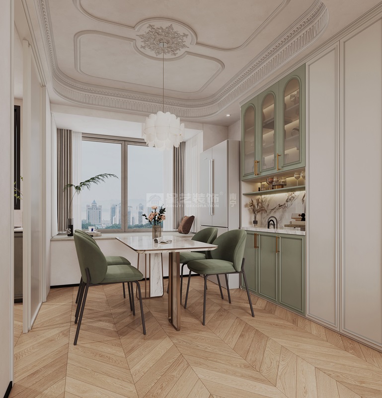 唐樾青山100平法式風格餐廳裝修效果圖