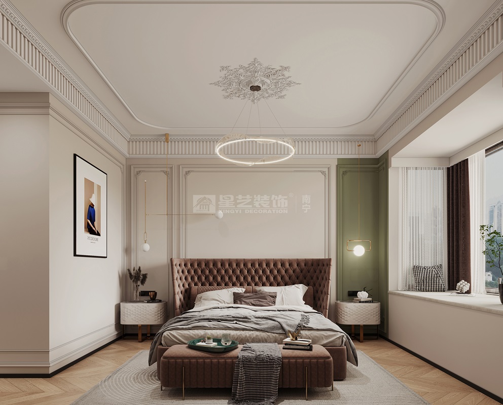 唐樾青山100平法式風格臥室裝修效果圖