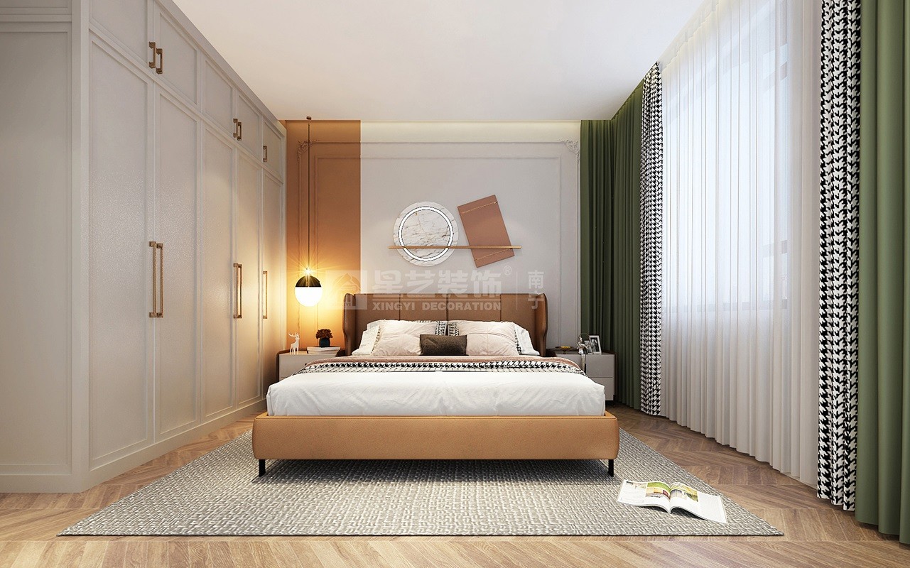 保利冠江墅140平法式復(fù)古臥室裝修效果圖