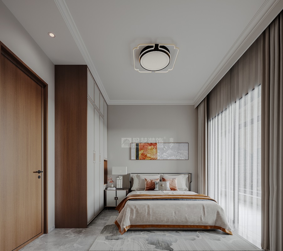 北投荷院120平新中式風格臥室裝修效果圖