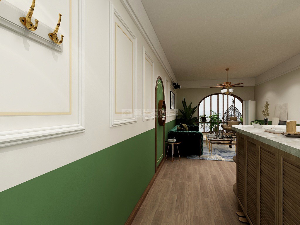 保利21世家金領(lǐng)居86平南洋風格裝修效果圖