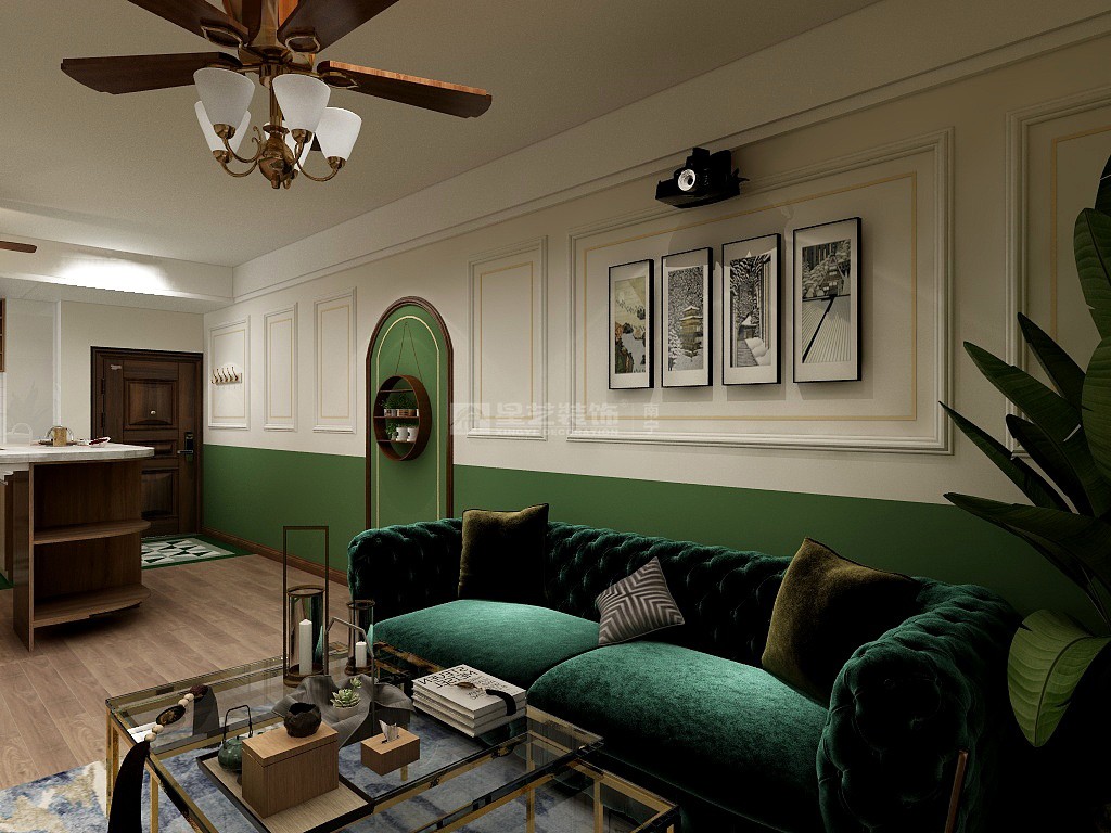 保利21世家金領(lǐng)居86平南洋風格裝修效果圖