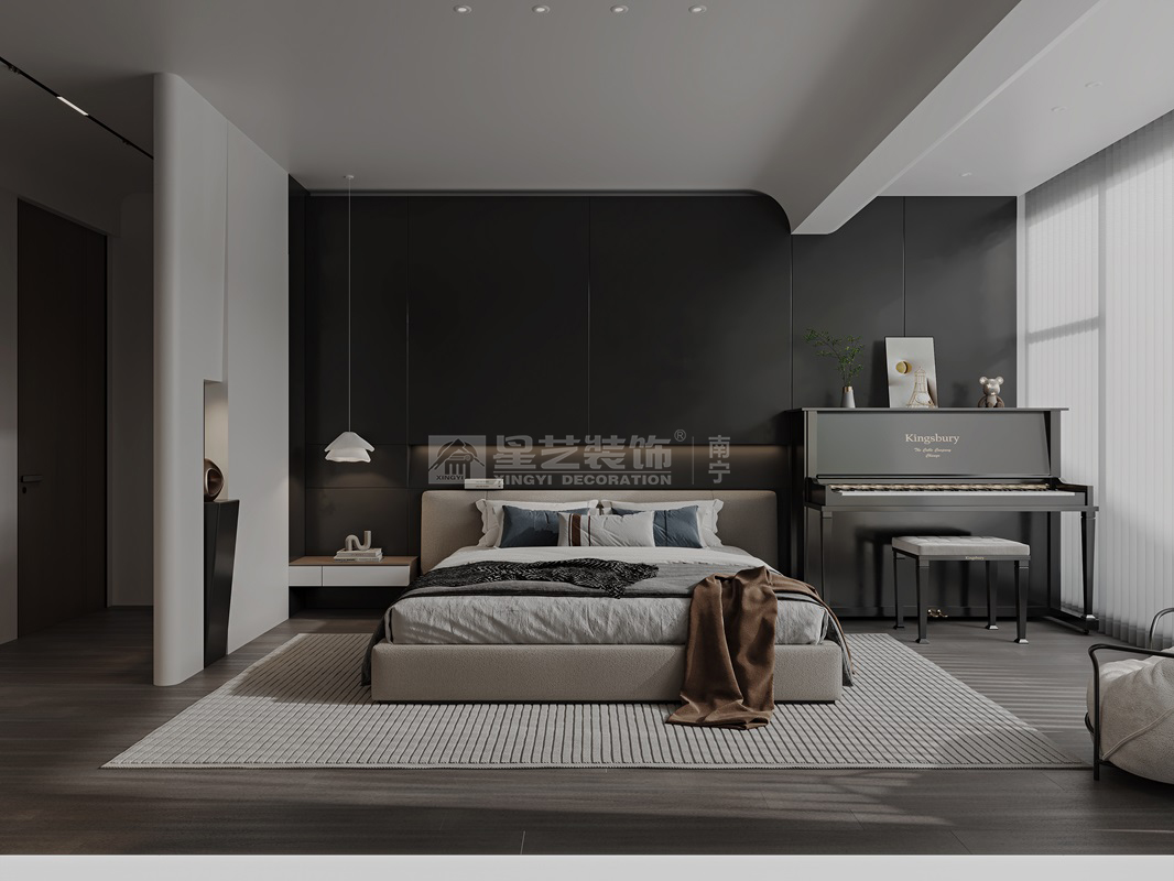 龍光天曜400平極簡風格臥室裝修效果圖