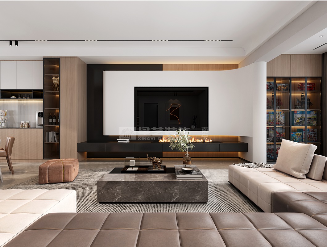 建發(fā)印月350平現(xiàn)代風格客廳裝修效果圖