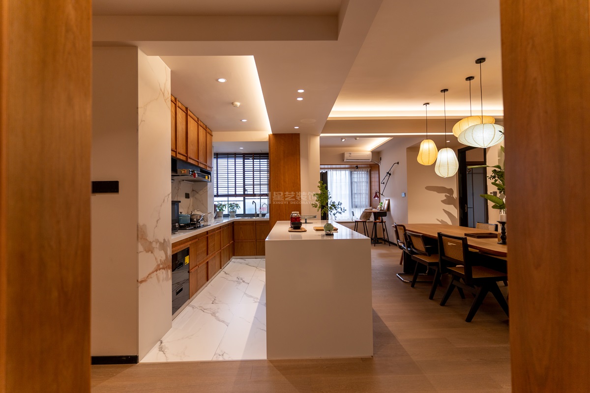 鳳景灣160平中古風廚房裝修實景