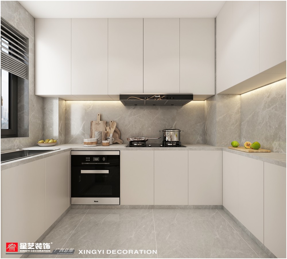 光明城市118平現代簡約廚房裝修效果