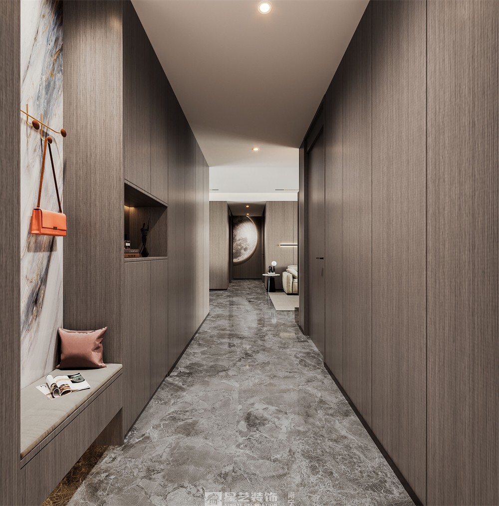 美的悅江府132平現代簡約入戶裝修效果